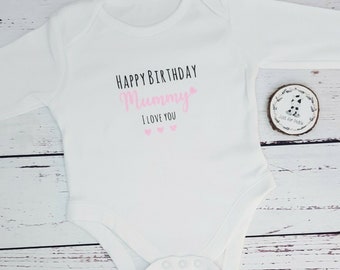 Personalized Birthday Mummy Bodysuit, Cotton Baby Gift