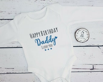 Happy Birthday Daddy glitter Vest bodysuit