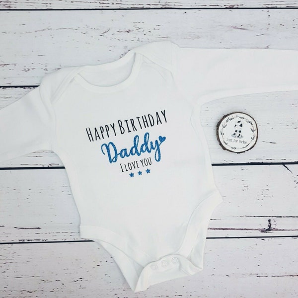 Happy Birthday Daddy glitter Vest bodysuit