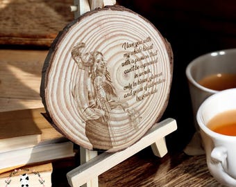 Custom Photo Wood Slice | Personalized Laser Engraved Portrait | Unique Couple Gift, Wedding, Anniversary Keepsake