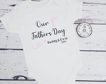 First Father’s Day Personalised baby bodysuit vest grow our 1st fathers day daddy present gift