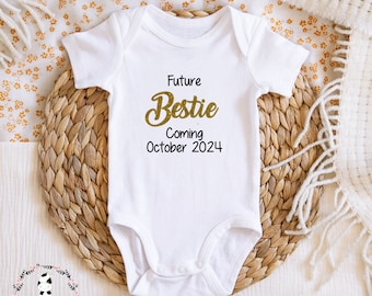 Baby custom text Vest bodysuit, bestie baby grow