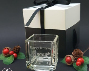 xmas gift personalised tea light holder for mum, dad, nannie christmas gift