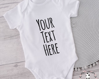 PERSONALISED custom text Vest bodysuit, baby grow