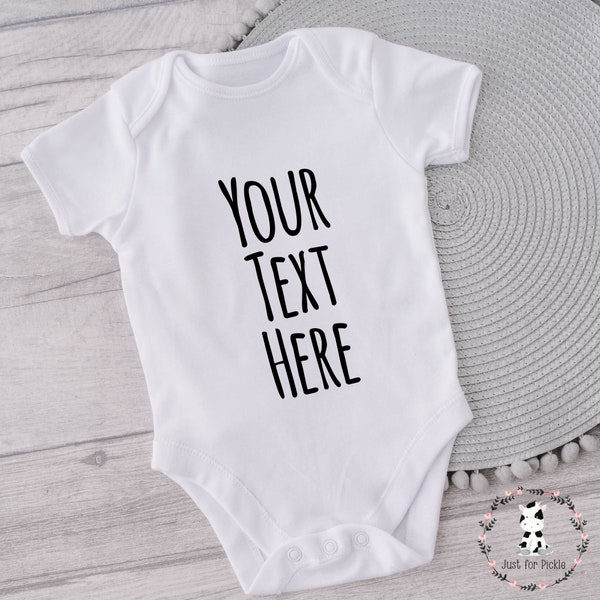 PERSONALISED custom text Vest bodysuit, baby grow