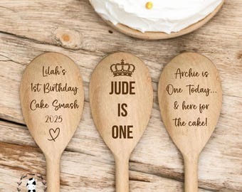 Personalized Cake Smash Wooden Spoon: 1st Birthday Keepsake