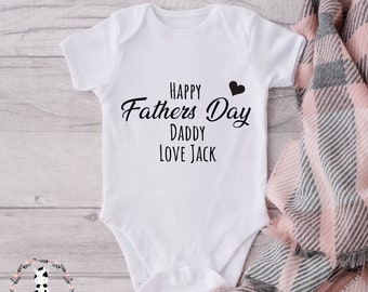 1st Father’s Day Personalised baby bodysuit vest grow our first fathers day