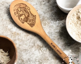 Engraved Wooden Spoon: Personalised Face Gag Gift