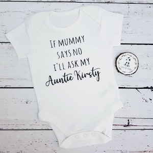 PERSONALISED baby vest,  Auntie gift, Uncle, Daddy or any name