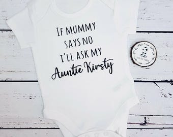 PERSONALISED baby vest,  Auntie gift, Uncle, Daddy or any name