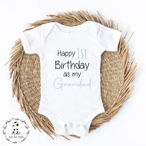 Geburtstag as My GRANDAD Baby Weste pink blau Outfit (Babygrow Schlafanzug Weste Bodysuit | Mama Geburtstag l neue Mutter Geschenk