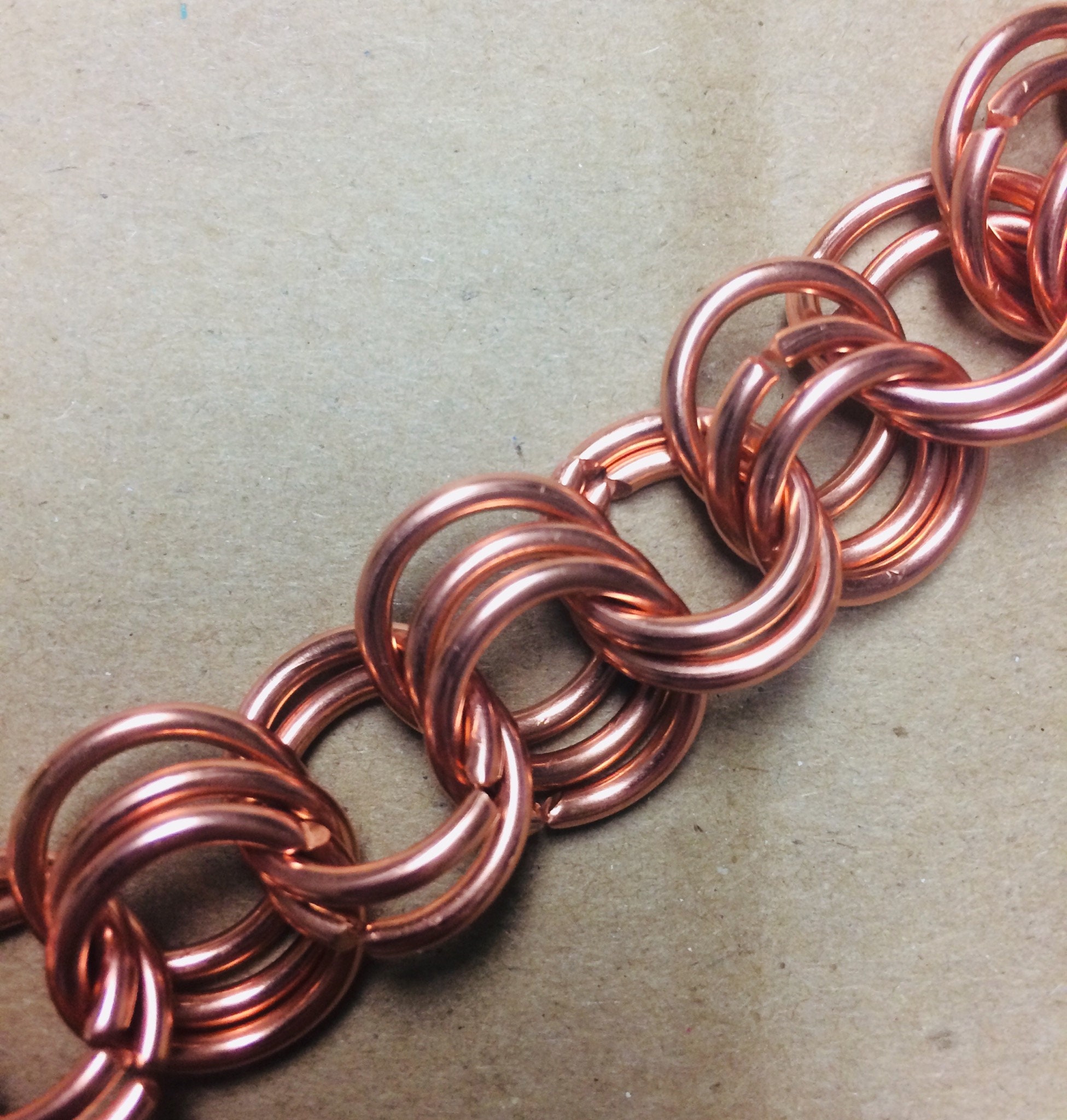 Handmade Copper Chain Bracelet / Solid Copper Link Bracelet | Etsy
