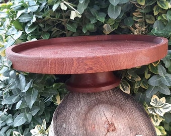 Handcrafted mahogany wooden cake or fruit stand