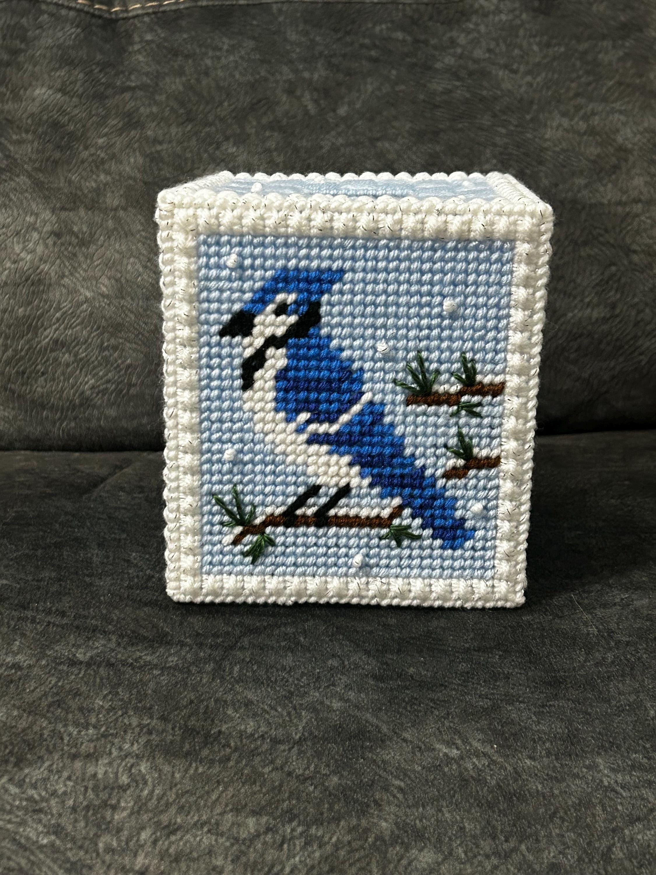 Winter Bluejay Tissue Box Cover