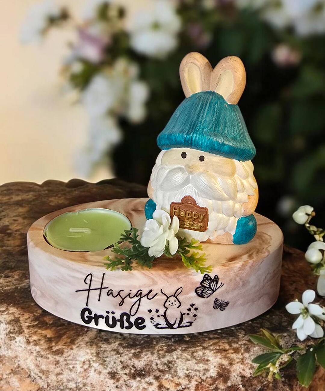 Handmade Unique Item "set of Bunny Gnomes With Tealight Holders" - Etsy