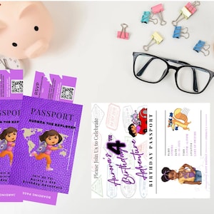 Passport, passport birthday invitation, birthday invite, RSVP boarding pass, passport style invitation, passport boarding pass