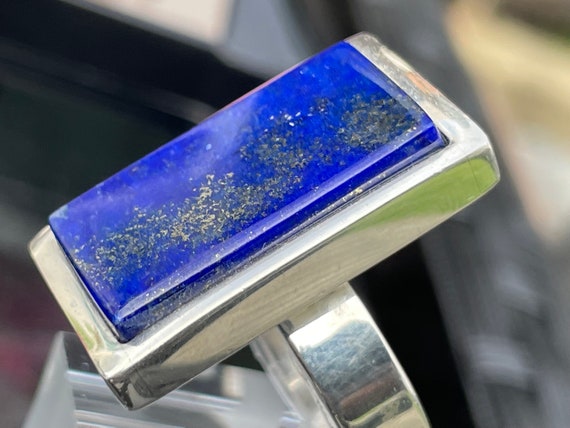 Beautiful  Lapislazuli Ring handmade in silver 925 sterling
