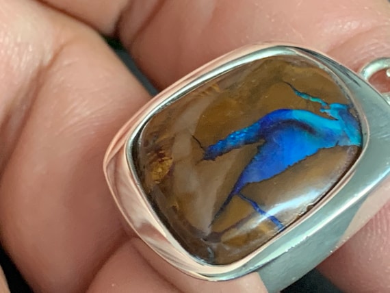 Boulder Opal (Australia) Pendant with Sterling (925)