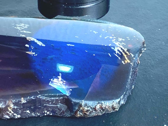 Phenomenal, rare blue amber 