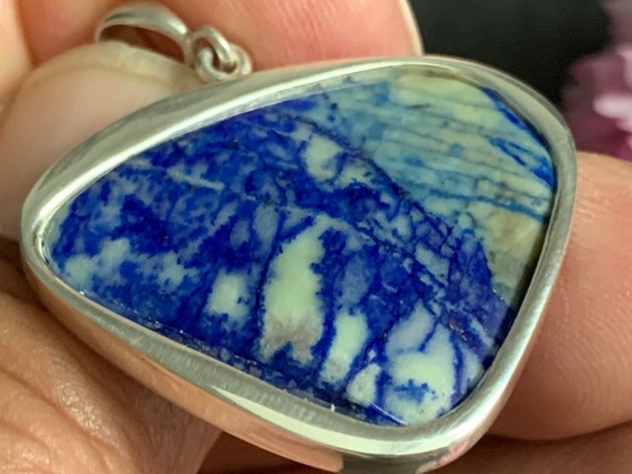 Beautiful natural Lapislazuli Pendant handmade in silver 925 sterling