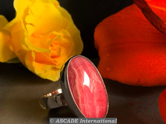 Very nice rodochrosite ring in silver 925 sterling from Argentina.