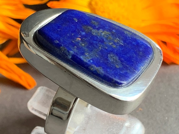 Beautiful  Lapislazuli Ring handmade in silver 925 sterling