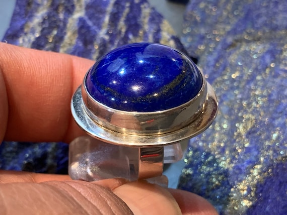 Beautiful  Lapislazuli Ring handmade in silver 925 sterling