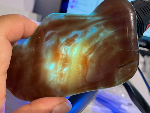 Phenomenal, rare blue amber