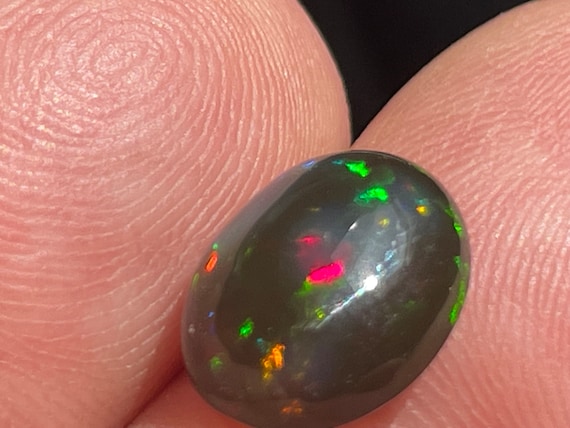 Genuine precious opal with matrix (Africa) pendant in sterling silver (925) in a special design