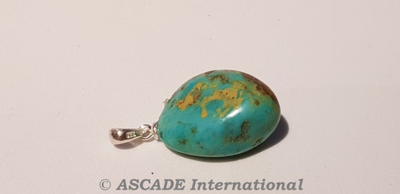 Small turquoise with silver eyelet