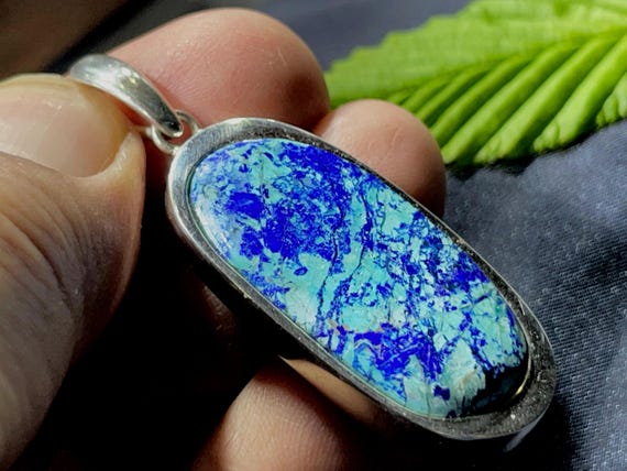 Azurite Chrysocolla Ring in Sterling Silver | Rare Color Combination | Handmade | Stylish Design with Meaning
