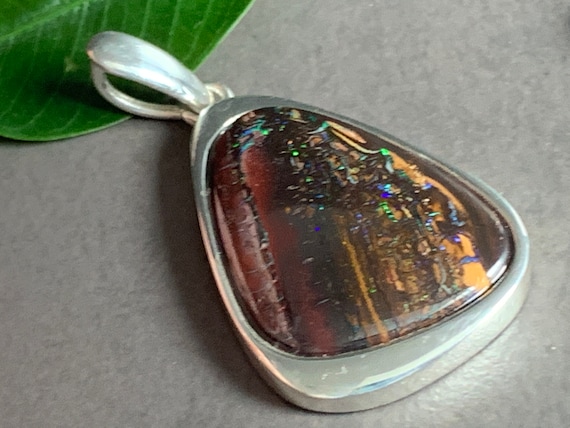 Boulder Opal (Australia) Pendant with Sterling (925)