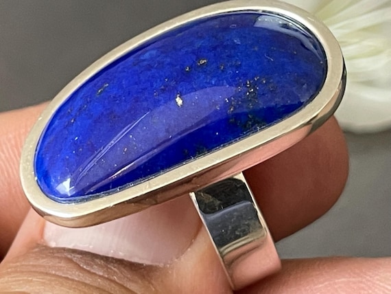 Beautiful  Lapislazuli Ring handmade in silver 925 sterling