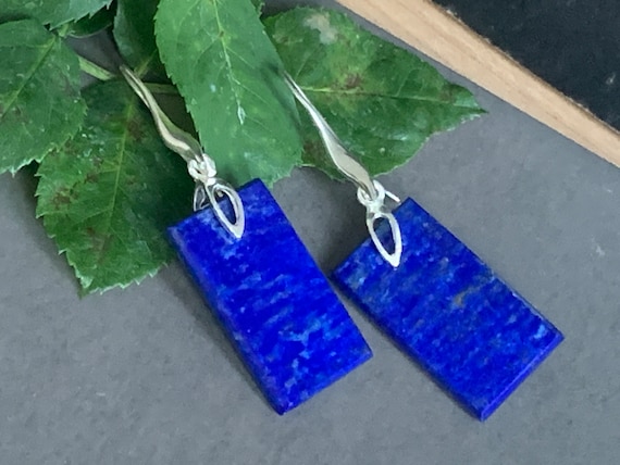 Beautiful  Lapislazuli Earrings handmade in silver 925 sterling
