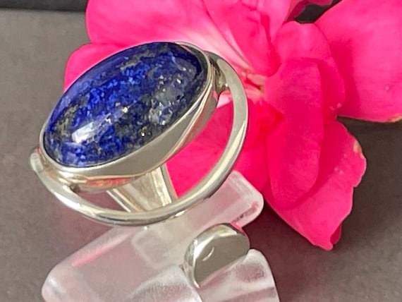 Beautiful  Lapislazuli Ring handmade in silver 925 sterling