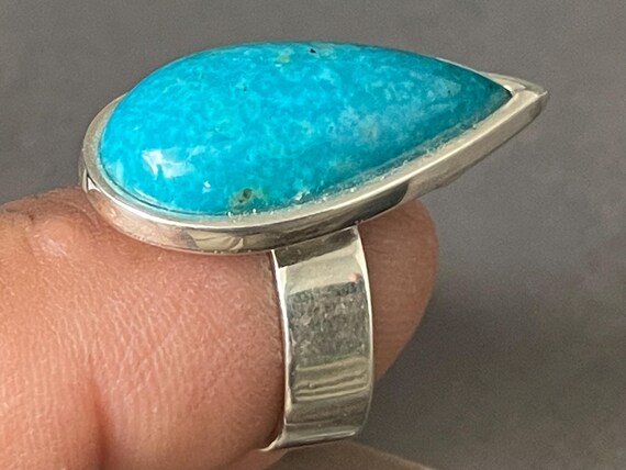 Genuine turquoise ring silver (925) sterling