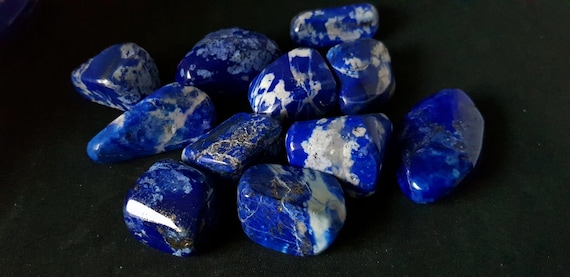 3 x Lapis lazuli drum stone hand-ground