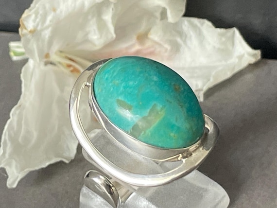 Genuine turquoise ring silver (925) sterling