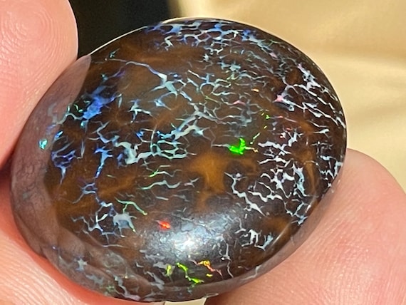 Boulder Opal (Australia) Pendant in Sterling Silver (925)
