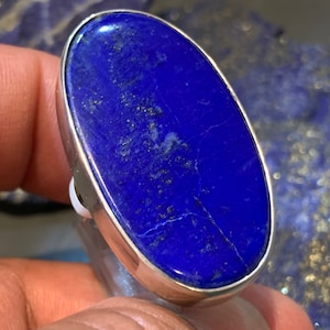 Beautiful  Lapislazuli Ring handmade in silver 925 sterling