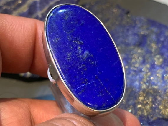 Beautiful  Lapislazuli Ring handmade in silver 925 sterling
