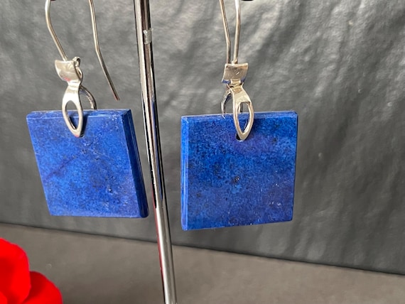 Beautiful  Lapislazuli Earrings handmade in silver 925 sterling