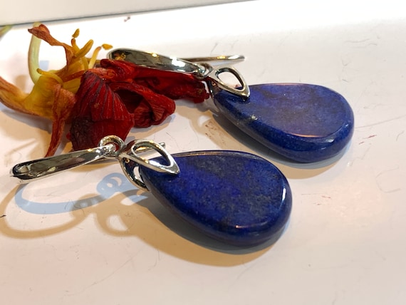 Beautiful  Lapislazuli Earrings handmade in silver 925 sterling