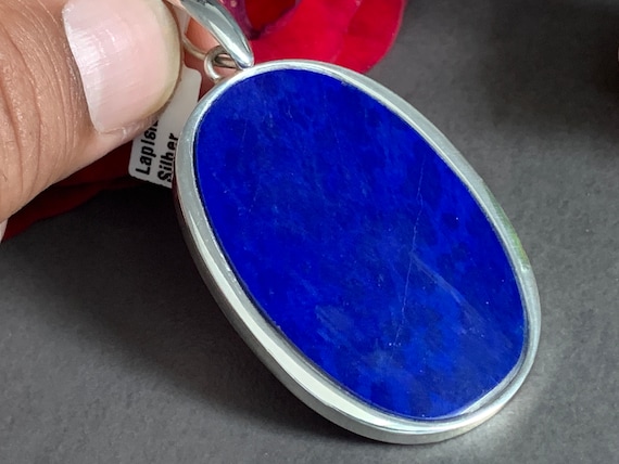 Beautiful natural Lapislazuli Pendant handmade in silver 925 sterling