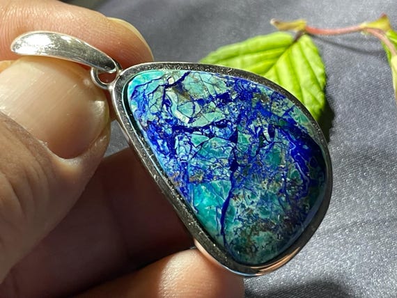 Azurite Chrysocolla Ring in Sterling Silver | Rare Color Combination | Handmade | Stylish Design with Meaning