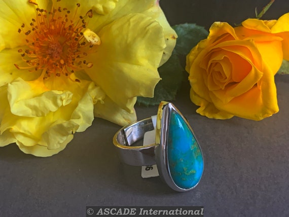 Real turquoise Ring silver (925) sterling