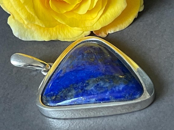 Beautiful natural Lapislazuli Pendant handmade in silver 925 sterling