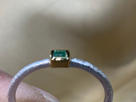 Very fine emerald ring in sterling silver 925 sterling with gold-plated edge (5 microns)