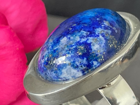 Beautiful  Lapislazuli Ring handmade in silver 925 sterling