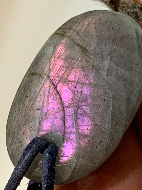 Rare and beautiful lilac labradorite pendant